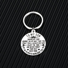 Load image into Gallery viewer, to My Son Inspirational Gifts Keychain for Son Men from Mom Dad Christmas Birthday Graduation Wedding Gift for Him Sons Kids Boys Teen Adult Son I’M Always Here for You Family Keychains Present
