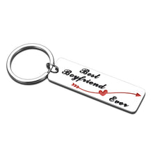 Load image into Gallery viewer, Funny Christmas Best Boyfriend Keychain Gifts for Boyfriend Fiance from Girlfriend Fiancee Funny Birthday Anniversary Gift for Soulmate Bridegroom from Couple Bride I Love You Best Boyfriend Ever