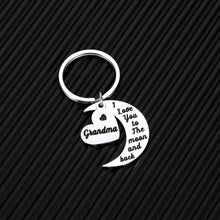 Load image into Gallery viewer, Grandma Gifts Keychain for Grandma Grandmother Women from Grandson Granddaughter Grandparents Day Christmas Birthday Gift from Grandchildren I Love You to The Moon and Back Grandma Jewelry Presen