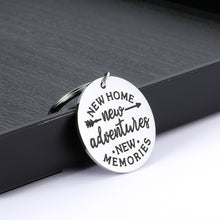 Load image into Gallery viewer, New Home Keychains Gifts for Home Apartment Housewarming Gifts House Warming Presents for Homeowner Women Men New Home New Adventures New Memories Moving Away Jewelry Real Estate Agent Realtor Gift