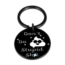Load image into Gallery viewer, Funny Gifts Keychain for Son Daughter from Mom Dad Don't Do Stupid Poop Emoji Birthday Christmas Present for Kids Teens from Parents Graduation Anniversary Jewelry for Her Him Friends Key Chain