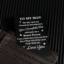 Load image into Gallery viewer, Christmas Valentines Day Gifts for Boyfriend Fiance Lover Anniversary Giftt for Man Husband Bridegroom Couple Birthday Graduation Wedding Engagement Relationship Miss Wallet Insert Card Gifts for Men