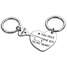 Load image into Gallery viewer, 2Pcs Couple Gifts Annyversary Keychain for Boyfriend Girlfriend Husband Wife Christmas Valentine's Day Birthday Gift Keychains for Women Men You Hold The Key to My Heart Jewelry Present
