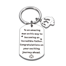 Load image into Gallery viewer, New Dad Gifts Daddy to Be Keychain Pregnancy Baby Born Announcement Gifts for Men New Dad First Time Father Pa Father’s Day Congratulations Birthday Anniversary Christmas Gifts for Him Male Jewelry