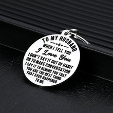 Load image into Gallery viewer, Valentines Day Gifts for Him Husband Boyfriend Gifts Keychain for Man from Her Women Anniversary Wedding Engagement Romantic to My Husband Gift Key Chains for Hubby Fiance Couple I Love You Keychains
