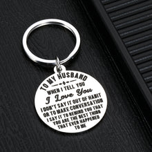 Load image into Gallery viewer, Valentines Day Gifts for Him Husband Boyfriend Gifts Keychain for Man from Her Women Anniversary Wedding Engagement Romantic to My Husband Gift Key Chains for Hubby Fiance Couple I Love You Keychains