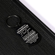 Load image into Gallery viewer, Christmas Grandson Gifts from Grandma Grandpa Inspirational Gift for Him Grandson Kids Boys Teens Adults Encouragement Graduation Birthday Anniversary Valentines Day Keychain for Men from Grandparents