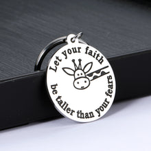 Load image into Gallery viewer, Inspirational Religious Gifts for Women Men Giraffe Lovers Spiritual Keychains Faith Jewelry for Teens Son Daughter Graduation Gifts Husband Her Him Birthday Gifts from Wife Mom Senior Friends