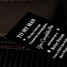 Load image into Gallery viewer, Christmas Valentines Day Gifts for Boyfriend Fiance Lover Anniversary Giftt for Man Husband Bridegroom Couple Birthday Graduation Wedding Engagement Relationship Miss Wallet Insert Card Gifts for Men