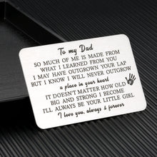 Load image into Gallery viewer, Dad Gifts from Daughter Father's Day Wallet Insert Card for Father Daddy from Girls Kids I Love You Birthday Anniversary Thanksgiving Jewelry for Men New Dad Christmas Thank You Gifts for Papa Stepdad