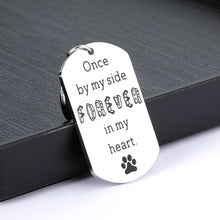 Load image into Gallery viewer, Dog Cat Memorial Gifts Keychain Loss of Pet Sympathy Gift in Memory of Dog Gift for Loss Pets Owner Lover Kid Teen Remembrance Jewelry Bereavement Keepsake Once by My Side Forever in My Heart
