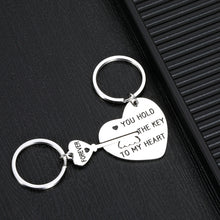 Load image into Gallery viewer, 2Pcs Couple Gifts Annyversary Keychain for Boyfriend Girlfriend Husband Wife Christmas Valentine's Day Birthday Gift Keychains for Women Men You Hold The Key to My Heart Jewelry Present