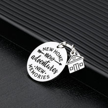 Load image into Gallery viewer, New Home Keychains Gifts for Home Apartment Housewarming Gifts House Warming Presents for Homeowner Women Men New Home New Adventures New Memories Moving Away Jewelry Real Estate Agent Realtor Gift