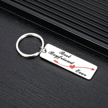 Load image into Gallery viewer, Funny Christmas Best Boyfriend Keychain Gifts for Boyfriend Fiance from Girlfriend Fiancee Funny Birthday Anniversary Gift for Soulmate Bridegroom from Couple Bride I Love You Best Boyfriend Ever