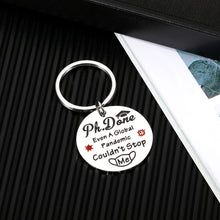 Load image into Gallery viewer, PHD Graduation Gift for Him Her Students, Funny Doctorates Degree Gift Grad Keychain for Men Women Kids Seniors Friends Gifts for Doctor of Philosophy Biology Education Medicine Juris Administration