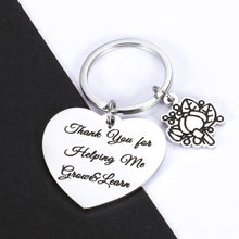 Load image into Gallery viewer, Appreciation Gifts Keychain for Teacher Boss Leader Friend Thank You Christmas Birthday Gift for Teachers Coach Volunteer Mentor Coworker Eldership Thank You for Helping Me Grow Learn Jewelry Present