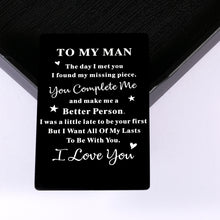 Load image into Gallery viewer, Christmas Valentines Day Gifts for Boyfriend Fiance Lover Anniversary Giftt for Man Husband Bridegroom Couple Birthday Graduation Wedding Engagement Relationship Miss Wallet Insert Card Gifts for Men