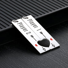 Load image into Gallery viewer, 2PCS Funny Gamer Gifts Keychain for Boyfriend Husband Couples from Girlfriend Wife Valentines Christmas Birthday Anniversary Giftss for Fiancé Men Him Player 1 Player 2 Matching Couple Jewelry Brand: Unilirace