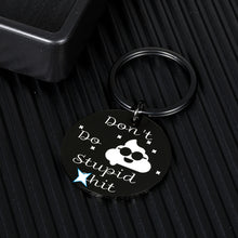 Load image into Gallery viewer, Funny Gifts Keychain for Son Daughter from Mom Dad Don't Do Stupid Poop Emoji Birthday Christmas Present for Kids Teens from Parents Graduation Anniversary Jewelry for Her Him Friends Key Chain