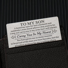 Load image into Gallery viewer, Stocking Stuffers for Men to My Son Wallet Cards from Mom Christmas Birthday Gifts for Teen Boys Son Valentines Gifts for Him Men Teen Boys Son Graduation Gifts for Him Back to School Gifts for Kids