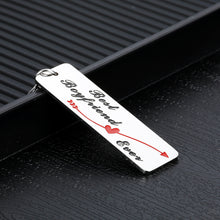 Load image into Gallery viewer, Funny Christmas Best Boyfriend Keychain Gifts for Boyfriend Fiance from Girlfriend Fiancee Funny Birthday Anniversary Gift for Soulmate Bridegroom from Couple Bride I Love You Best Boyfriend Ever