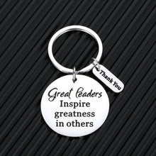 Load image into Gallery viewer, Leaders Appreciation Gifts Boss Keychain for Christmas Birthday Gift for Leader Supervisor PM Mentor Thank You Retirement Farewell Jewelry Coworker Present Great Leaders Inspire Greatness in Others