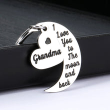 Load image into Gallery viewer, Grandma Gifts Keychain for Grandma Grandmother Women from Grandson Granddaughter Grandparents Day Christmas Birthday Gift from Grandchildren I Love You to The Moon and Back Grandma Jewelry Presen
