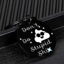Load image into Gallery viewer, Funny Gifts Keychain for Son Daughter from Mom Dad Don't Do Stupid Poop Emoji Birthday Christmas Present for Kids Teens from Parents Graduation Anniversary Jewelry for Her Him Friends Key Chain