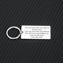 Load image into Gallery viewer, Christmas Husband Keychain Gifts from Wife Anniversary Birthday Valentines Day Wedding Gift Keychain for Hubby Boyfriend Groom Fiance Couple from Wifey Girlfriend Fiancee Bride I Love You Present
