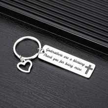 Load image into Gallery viewer, Godmother Gifts Keychains for God Mother Godparent Women Her from Godson Goddaughter Godchild Godparents Day Christmas Birthday Jewelry Present Godmothers are a Blessing Thank You for Being Mine