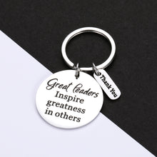 Load image into Gallery viewer, Leaders Appreciation Gifts Boss Keychain for Christmas Birthday Gift for Leader Supervisor PM Mentor Thank You Retirement Farewell Jewelry Coworker Present Great Leaders Inspire Greatness in Others