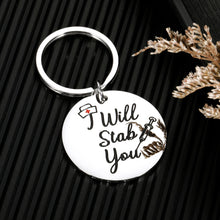 Load image into Gallery viewer, Funny Nurses Keychain Gifts for Nursing Student RN Graduation Birthday Christmas Valentines Gag Gifts for Medical Professional Nurses Day Thanksgiving Appreciation Thank You Jewelry I Will Stab You