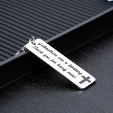 Load image into Gallery viewer, Godmother Gifts Keychains for God Mother Godparent Women Her from Godson Goddaughter Godchild Godparents Day Christmas Birthday Jewelry Present Godmothers are a Blessing Thank You for Being Mine