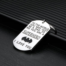 Load image into Gallery viewer, Dad Keychain Gifts for Father Daddy from Son Daughter Kids Father's Day Birthday Christmas Thanksgiving Keychains Gift for Stepdad Dad in Law Wedding Anniversary to Me You are a Superhero I Love You