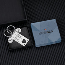 Load image into Gallery viewer, Mom and Dad Keychain Gifts Set Mothers Fathers Day Gifts for Mommy Daddy Couples New Parents I Love You Birthday Anniversary Valentines Christmas Thanksgiving Jewelry from Daughter Son Key Chain