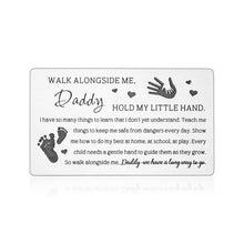 Load image into Gallery viewer, Fathers Day Dad Gift from Son Daughter, Daddy Birthday Anniversary Christmas Gift for Men Father Papa from Kids Baby Pregnancy Baby Announcement Gift Wallet Card for Him New Daddy First Time Dad to be