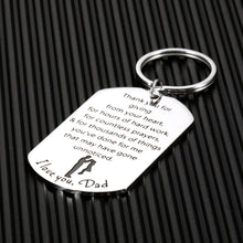 Load image into Gallery viewer, Dad Gifts Keychain for Father's Day I Love You Gifts for Him Men Father Daddy from Kids Birthday Anniversary Jewelry for Papa Stepdad Christmas Thanksgiving Key Accessories for Dad in Law Grandpa
