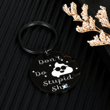 Load image into Gallery viewer, Funny Gifts Keychain for Son Daughter from Mom Dad Don't Do Stupid Poop Emoji Birthday Christmas Present for Kids Teens from Parents Graduation Anniversary Jewelry for Her Him Friends Key Chain