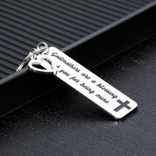 Load image into Gallery viewer, Godmother Gifts Keychains for God Mother Godparent Women Her from Godson Goddaughter Godchild Godparents Day Christmas Birthday Jewelry Present Godmothers are a Blessing Thank You for Being Mine