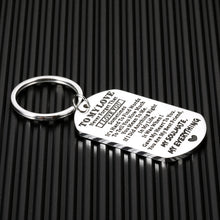 Load image into Gallery viewer, Anniversary Giftt for Him Her To My Love Valentines Day Birthday Giftt for Boyfriend Girlfriend Husband Wife I LOVE YOU Keychain for Women Men Lover Sweetheart Spouse Bride Groom on Wedding Christmas