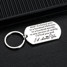 Load image into Gallery viewer, Husband Wife Gifts Keychain for Couple Boyfriend Girlfriend Birthday Anniversary Valentines Day Gift for Him Her Women Men Fiance Fiancee Hubby Wifey Bridegroom Bride Sweet Romantic Key Chain
