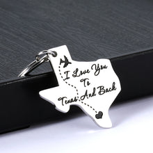 Load image into Gallery viewer, Valentines Day Gifts Keychain for Him Her Boyfriend Girlfriend Long Distance Relationship Gift for Women Men Husband Wife Birthday Graduation Valentine’s Day Keychains I Love You to Texas and Back
