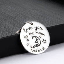 Load image into Gallery viewer, Anniversary Gifts Keychain for Couple Husband Wife Boyfriend Girlfriend Birthday Christmas Gift for Friend Mom Grandma Love You to the Moon and Back Valentine Thanksgiving Key Chain
