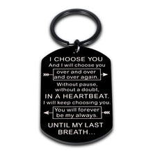 Load image into Gallery viewer, Boyfriend Girlfriend Keychain Gifts for Husband Wife Christmas Anniversary Birthday Wedding Gift for Hubby Wifey Bridegroom Bride Fiance Fiancee Romantic Xmas Keychains Present for Women Men Her Him
