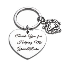 Load image into Gallery viewer, Appreciation Gifts Keychain for Teacher Boss Leader Friend Thank You Christmas Birthday Gift for Teachers Coach Volunteer Mentor Coworker Eldership Thank You for Helping Me Grow Learn Jewelry Present

