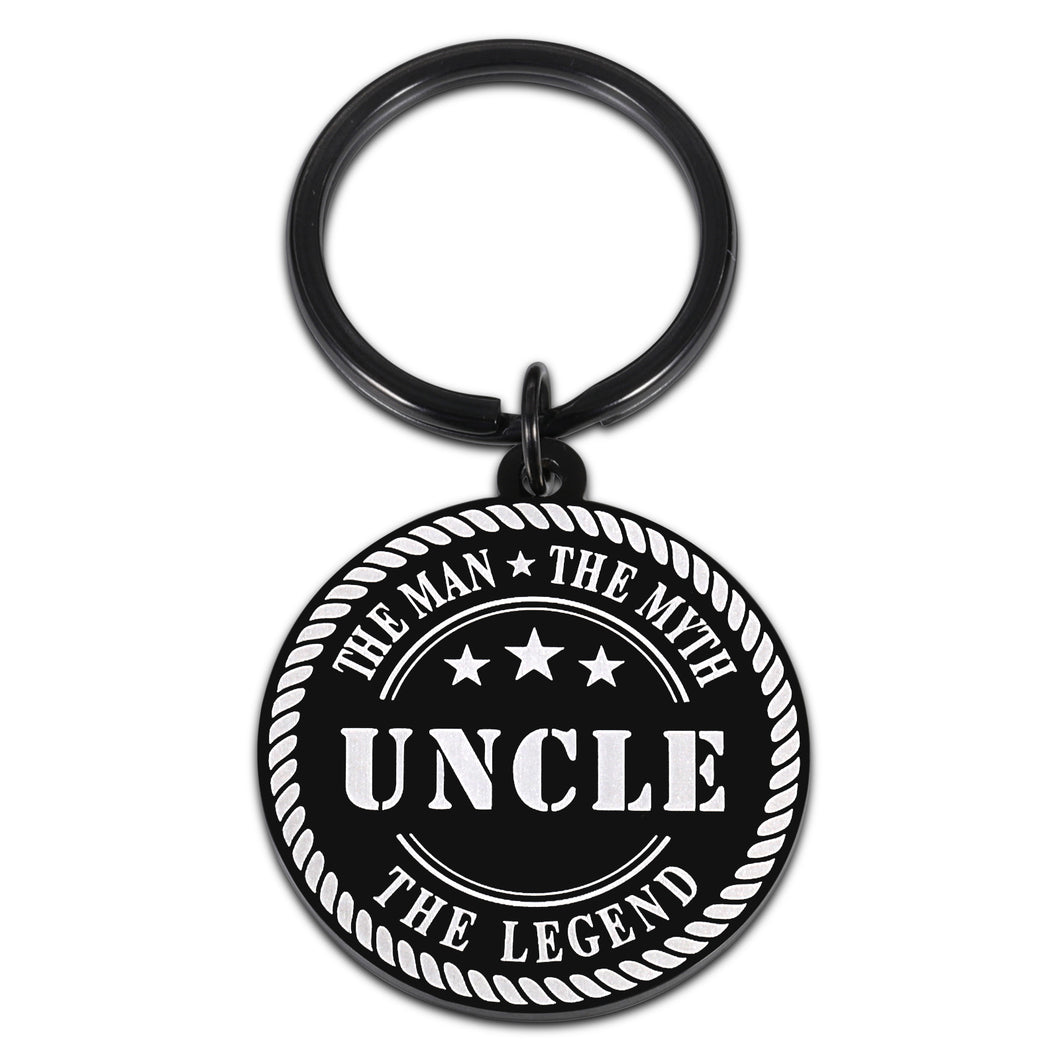 Uncle Gifts for Men from Niece Nephew Aunt and Uncle Day To the Uncle Keychain Anniversary Birthday Christmas Thanksgiving Thank You Gifts for Man Males from Boys Girls The Man The Myth The Legend