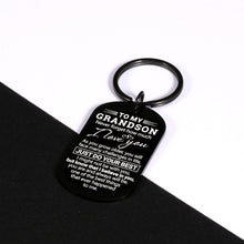 Load image into Gallery viewer, Christmas Grandson Gifts from Grandma Grandpa Inspirational Gift for Him Grandson Kids Boys Teens Adults Encouragement Graduation Birthday Anniversary Valentines Day Keychain for Men from Grandparents

