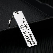 Load image into Gallery viewer, Valentines Day Christmas Gifts for Boyfriend Girlfriend Husband Wife Anniversary Wedding Engagement Birthday Jewelry for Men Women Lover Fiance Bridegroom Spouse Sweetheart I&#39;m Glad I Swiped Right
