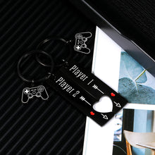 Load image into Gallery viewer, 2 PCS Couple Keychain Valentines Day Gifts for Boyfriend Girlfriend Anniversary Birthday Gifts for Couple Husband Wife Christmas Wedding Engagement Matching Keychain Gamer gift for Him Her Gamer Lover
