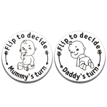Load image into Gallery viewer, Funny New Baby Gift for Parents Mom Dad Pregnancy Baby Shower Gifts for New Mummy Daddy to Be Wife Husband Decision Coin for Women Men Mother Father BFF on Anniversary Christmas Birthday Double-Sided
